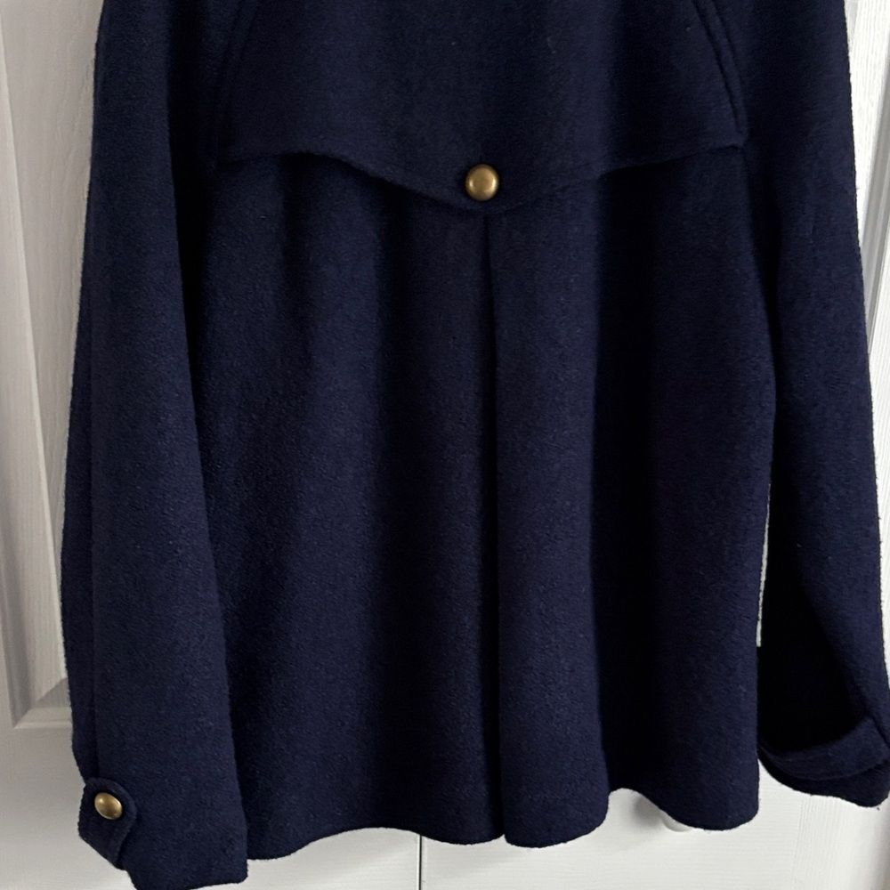Linea by Louis Dell'Olio Vintage Classic Blue Swing Coat with Gold Accents - Picture 14 of 15